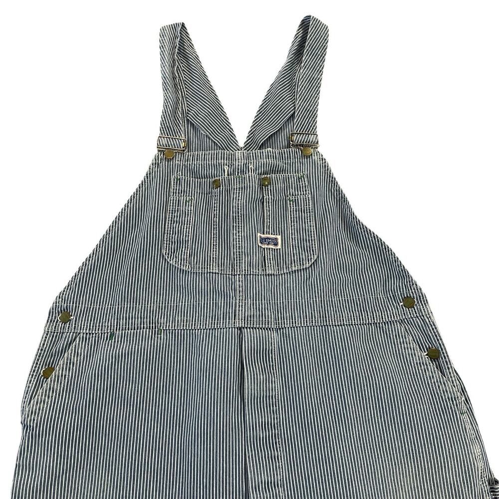 Vintage Big Smith Overalls Men's Fit 44x28 (46x34 Tag) Railroad Stripe USA Made